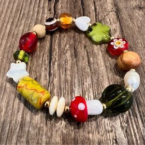 Red Mushroom 🍄 Beaded Bracelet
